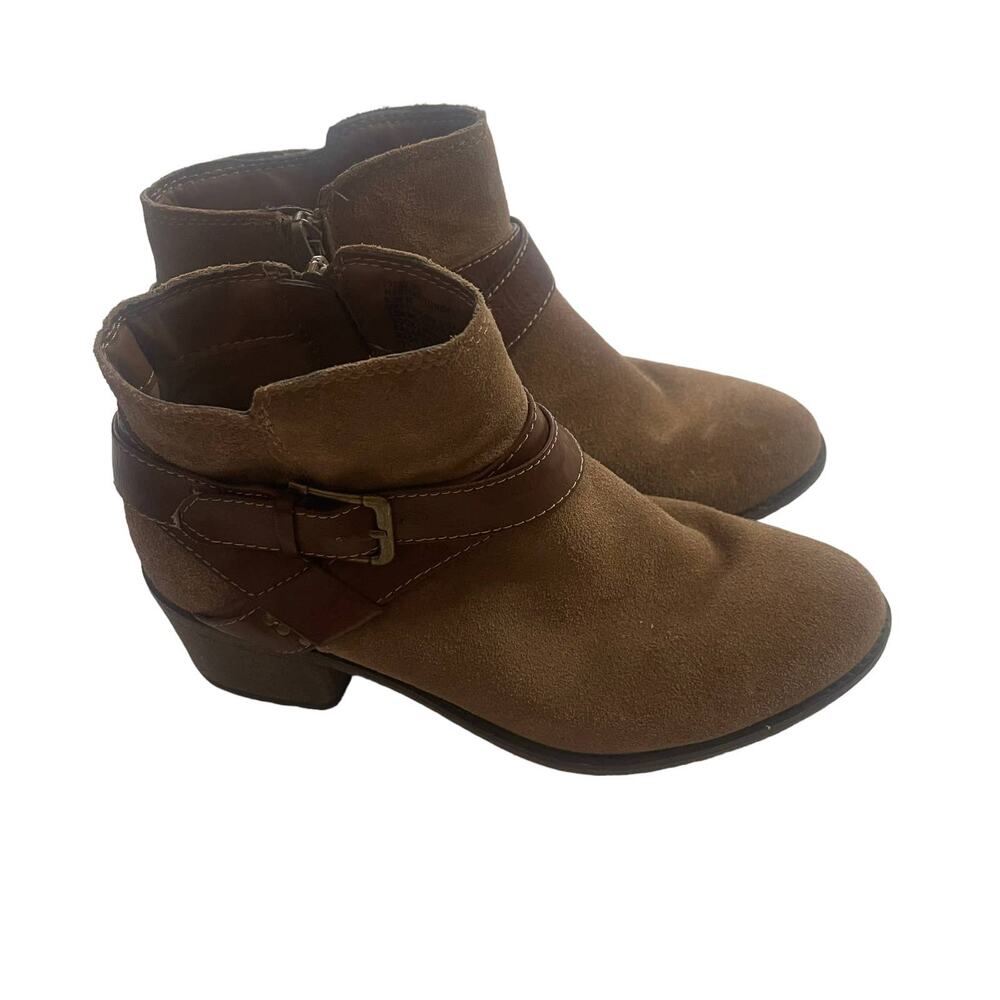 White‎ Mountain Women's Size 6.5 M Cow Suede Brown Ankle Booties Boots